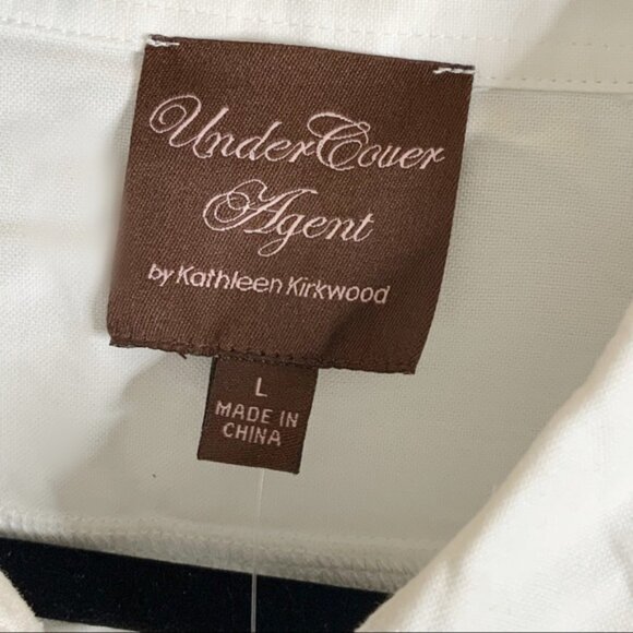 NWOT Undercover Agent by K.Kirkwood, White Sleeveless and Collared Top L - Picture 11 of 12